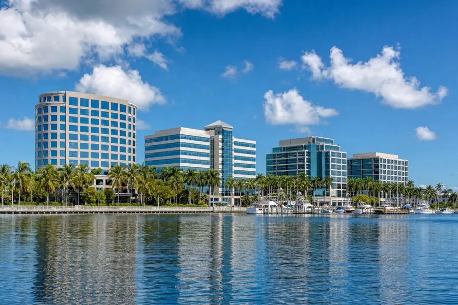 Waterfront mid-rise office buildings in West Palm Beach, Florida