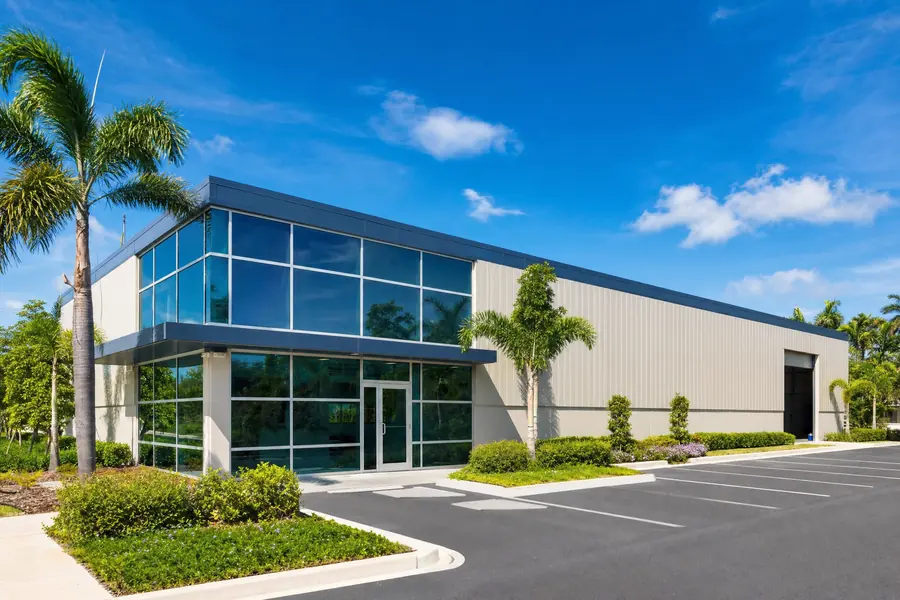 Owner-occupied light industrial building with an office front
