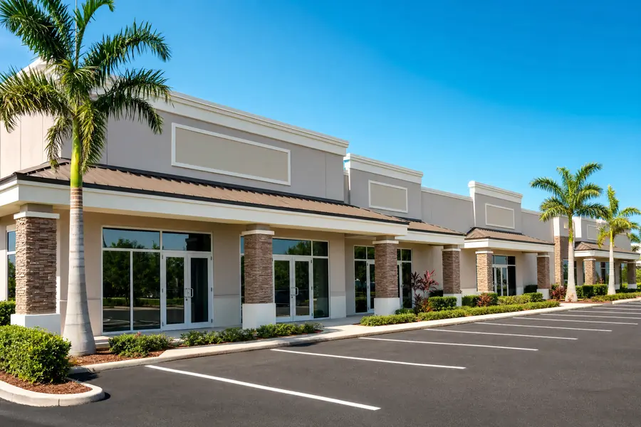 Single-story multi-tenant office building with separate entries