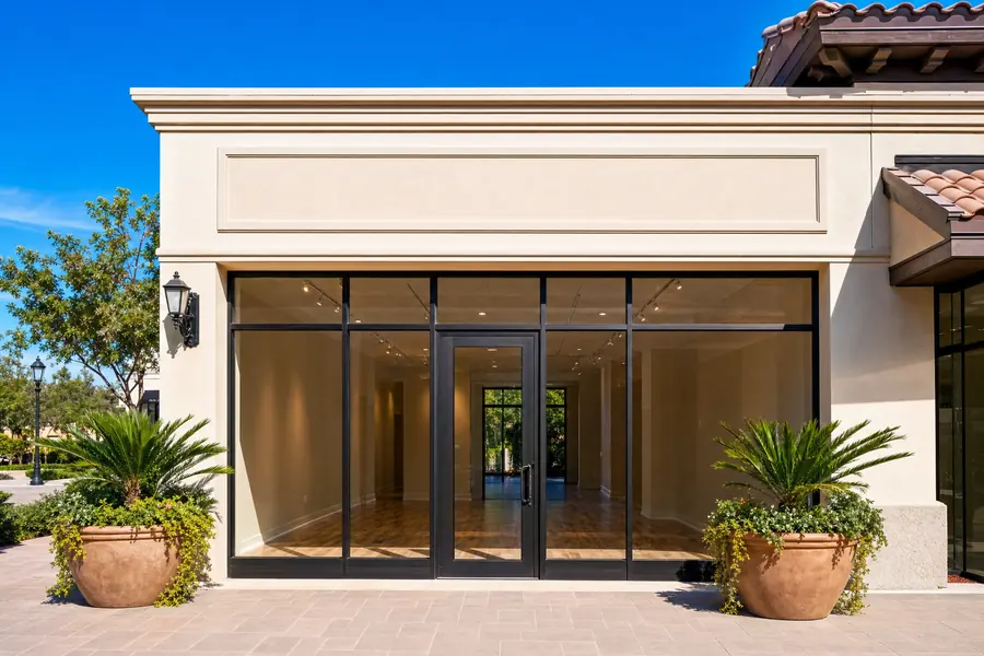 Upscale small retail suite with a wide glass frontage