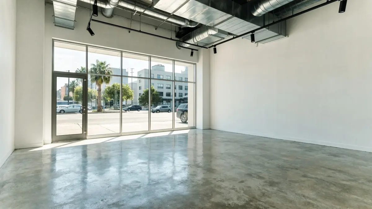 Vacant white-box retail interior, South Florida
